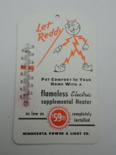 Vintage Let Reddy Thermometer Flameless Electric Heater
