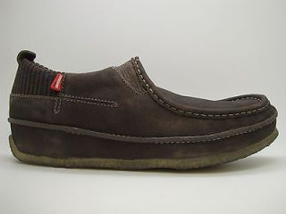86055] Mens Clarks Originals Taiga Brown Tumbled Leather Premium Slip