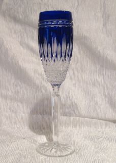 Waterford Clarendon Cobalt Champagne Flute Artist Signed by Master