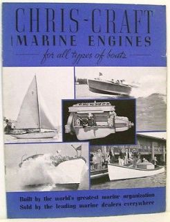Advertising Sales Brochure Chris~Craft Marine Engines for All Boats