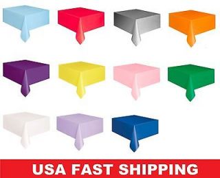 Solid Color Party Supply Table Cloth Plastic Table Cover 54 x 108