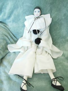 Doll Porcelain & Cloth Striking White&Black Costume Very Collectible