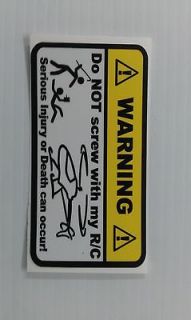RC Helicopter Warning Decals for your nitro electric gas Heli elign