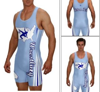 WRESTLING SINGLET USA SINGLET WITH CUSTOM TEXT AREA & YOUR STATE
