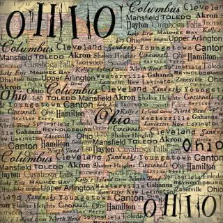 12x12 Stamping Station Ohio Map Scrapbooking Paper 34324