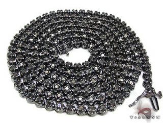 Mens Diamond Chain Round Cut Black Color AAA Necklace Link 10k Gold 13