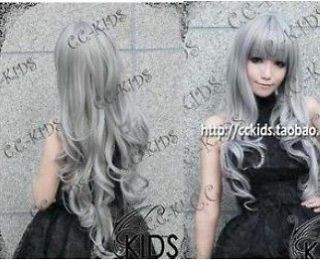 Newly listed NEW gray long curly wig cosplay wigs+gift