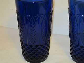 Avon Royal Sapphire Blue Tumblers Glasses 14 Ounce France Estate