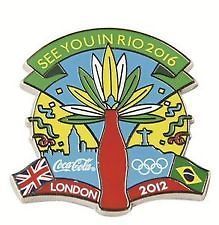 IN RIO 2016 COCA COLA LONDON 2012 OLYMPIC SOLD OUT OFFICIAL PIN BADGE