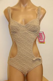 NWT Coco Rave Swimsuit 1 one pc Monokini Sz L 36B Cup Pink Underwire