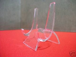12) Clear Acrylic Display Stand/Easel fits 4 7 Plate/Tile