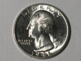 1941 WASHINGTON QUARTER   OLD US SILVER COIN