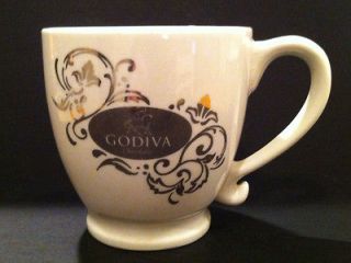 Beautiful Godiva Mug • White with Gold Leaf Trim • by DesignPac