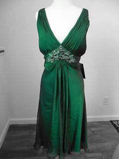 NWT JS Collections Emerald Green Formal Cocktail Wedding Dress Sz 12