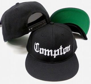 Vintage Black Compton Flat Bill Snap Back Baseball Cap Hat, Eazy E