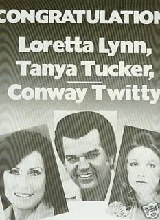 TANYA TUCKER LORETTA LYNN C. TWITTY 1977 Poster Ad