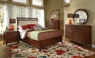 Coaster Furniture Ortiz Cherry Bedroom Set Bed Dresser Oak 4 Piece