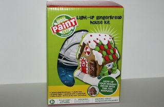 YOU PAINT IT BY COLORBOK LIGHT UP GINGERBREAD HOUSE KIT; CHRISTMAS