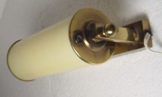 Art Deco Bauhaus brass wall lamp with ivorywhite glass shade