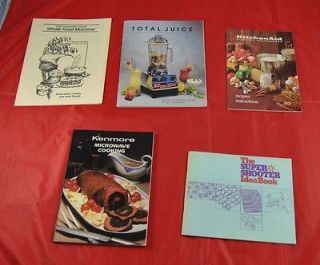 Lot of 5 Cookbooks Recipes User Guides Vita Mix Kenmore Super Shooter