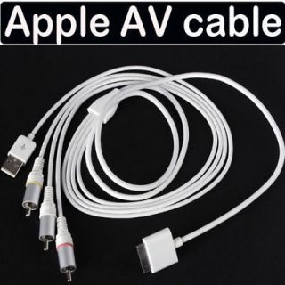 USB TV AV RCA Video Composite Adapter Cable for Apple iPad2 iPhone 4