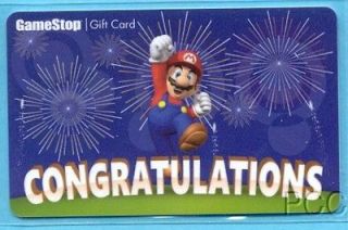 GAMESTOP Congratulation s / Mario 2012 Gift Card