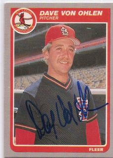 CARDINALS DAVE VON OHLEN 243 FLEER 1985 SIGNED