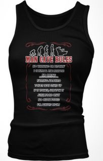 Man Cave Rules Juniors Girls Tank Top Funny Bros Game Room Boys Only