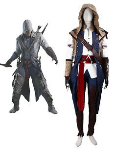 Assassins Creed AC III Connor kenway Blue cosplay costume