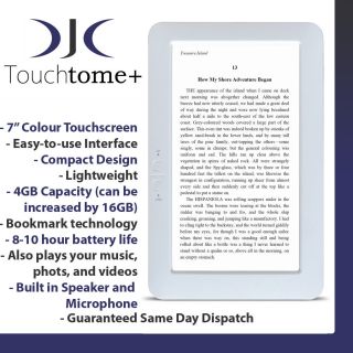 DJC Touchtome eBook Reader 7 eReader Colour Touchscreen Compact and