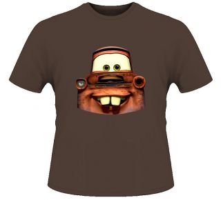 Cars 2 Mater Big Face T Shirt Brown/White