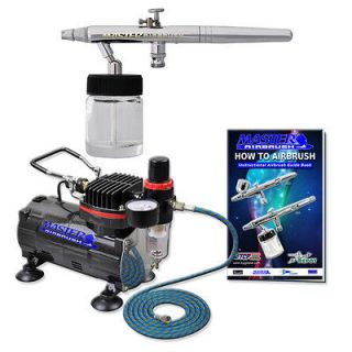 SIPHON SUCTION FEED Dual Action AIRBRUSH AIR COMPRESSOR SYSTEM KIT
