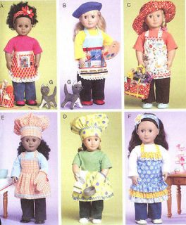 Aprons PATTERN AG size doll clothes ToSew McCalls 6451 chef hat oven
