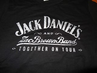 Jack Daniels & Zac Brown Band T Shirt Together on Tour NEW Free USA