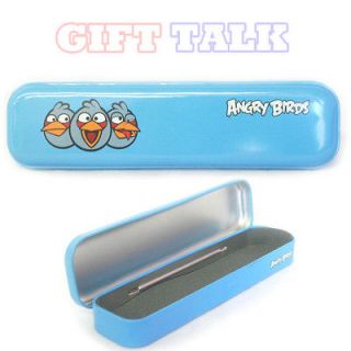 Angry Birds Tin Metal Pencil Pen Case Box   Blue Bird School supplies