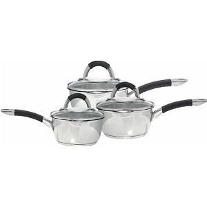 Cook Bistro 3 Piece Stainless Steel Cookware Set Induction Pan Set