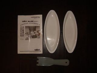 George Foreman Grill 2 White 9 1/2 Grease Drip Trays Pans Scraper