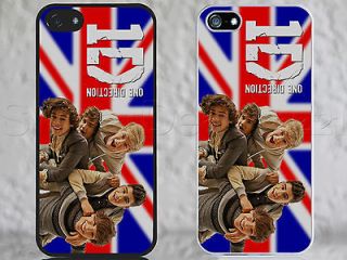 Custom White Apple iPhone 5 One Direction Group UK Flag Case Cover