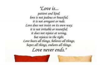 Love Is Patient And KindWall Vinyl Decal Art Sticker3 sizes