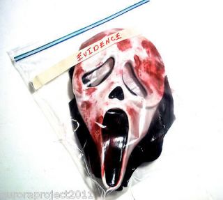 SCREAM CUSTOM MADE BLOOD SOAKED MASK WITH EVIDENCE BAG PROFESSIONAL