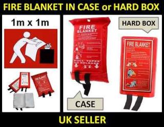 FIRE BLANKET LARGE QUICK RELEASE SAFETY FIGHTING TABS CASE or HARD BOX