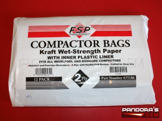 WHIRLPOOL FSP 96 PACK TRASH COMPACTOR BAGS 675186 NEW