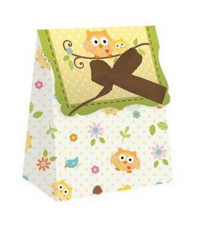 Owl Baby Shower Boy Girl Party Supplies Favor Gift Treat Bags 12 pack