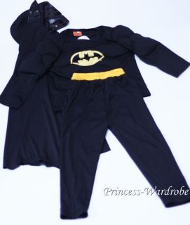 Batman Bat Robin Hero Full Outfit Boy Kid Party Cosplay Costume 6 7Y
