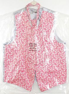 BHS Coral Size 40 Inch Chest Mens Wedding Waistcoat and Cravat Set