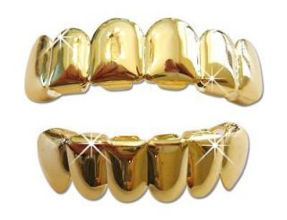 Plated Gold Mouth Grillz. Top & Bottom Hip Hop Teeth Grills New in Box