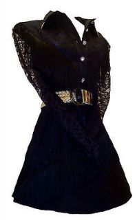 Vintage black cowgirl shirt mini dress Westernwear American costume