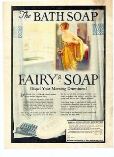 1925 FAIRY BATHROOM WOMEN TOWEL SOAP TUB WASH BEAUTY AD
