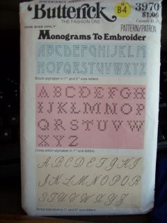 3970 Monograms to Embroider Pattern cross stitch alphabet letters