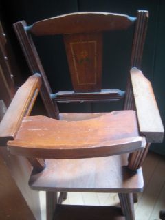 Antique Doll Furniture High Chair Removable Tray Great Condition